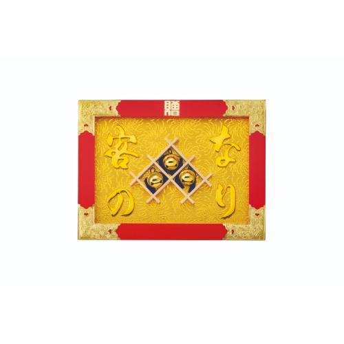 6-100-03/縁起祝額17号横型客の鈴なり(朱塗)金具付 約幅51.5×高さ行38×厚さ2.5cm
