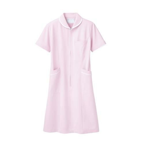 ナースワンピース 半袖 ピンク/白 レディス 73-1554///小物送料対象商品