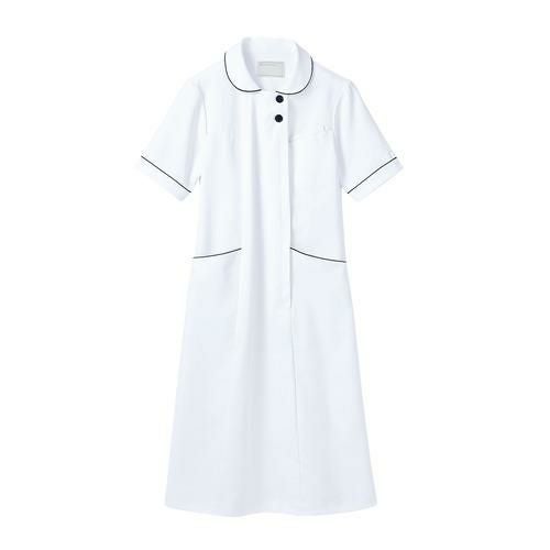 ナースワンピース 半袖 白/ネイビー レディス 73-1958