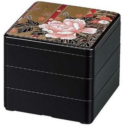 5.5寸 段付福徳重 黒 ぼたん 3段 うな重