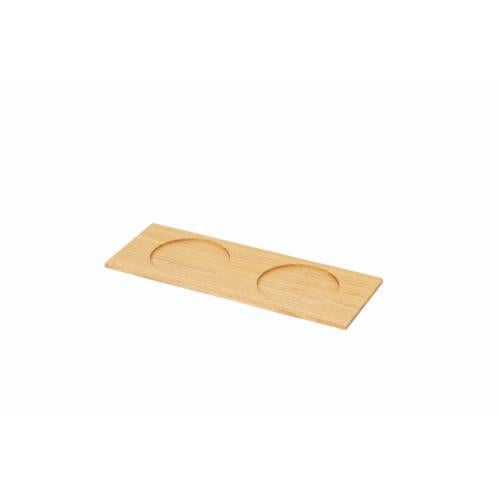 6-050-07/DS・Tools Tray 長角 カップトレイ 2穴 タモクリア 約幅25.8×奥行9.5×高さ0.5cm 穴径8cm