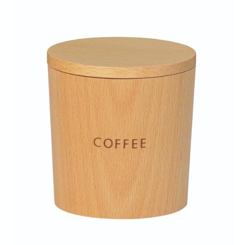6-056-07/木製 コーヒーキャニスター ビーチ 口径9.5×高さ9.7cm