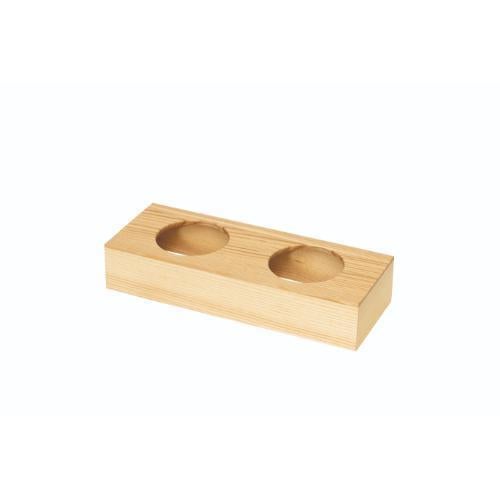 6-050-10/DS・Tools Tray 長角 グラスホルダー2穴タモブクリア 約幅25.8×奥行9.6×高さ4.8cm 穴径7cm