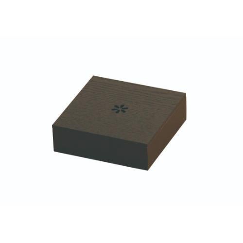 6-065-01/SB 正角菓子入れ タモ ブラック/花模様 約幅12×奥行12×高さ3.6cm(身内寸約幅11.2×11.2×高さ2.65cm)