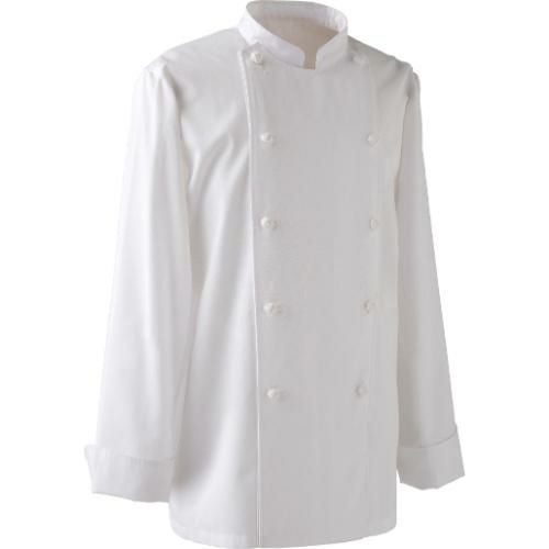 【セブンユニフォーム】【涼感コックコート】長袖(男女兼用) ホワイト サイズ:SS～6L /小物送料対象商品