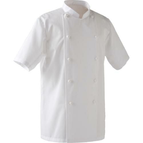 【セブンユニフォーム】【涼感コックコート】半袖(男女兼用) ホワイト サイズ:SS～6L /※総額15000円以上購入で