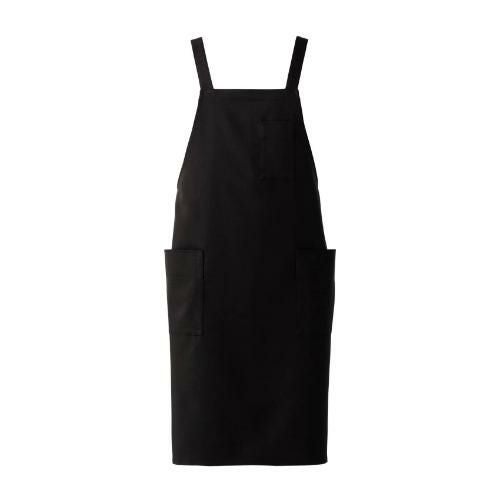 【セブンユニフォーム】【エバーブラック】胸当エプロン(男女兼用) ブラック サイズ:M,L /小物送料対象商品