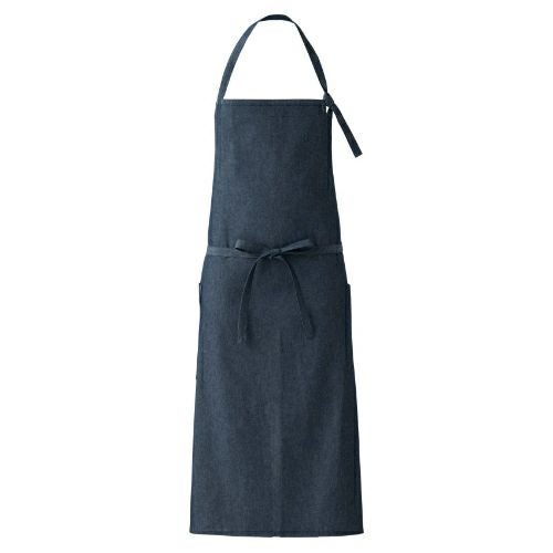 【セブンユニフォーム】【リサイクルコットンデニム】薄手デニム 胸当エプロン(男女兼用) サイズ:フリー