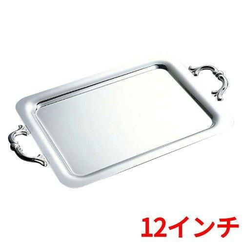 SW 18-8 プレーン角盆 手付(モンテリ-ハンドル) 12インチ