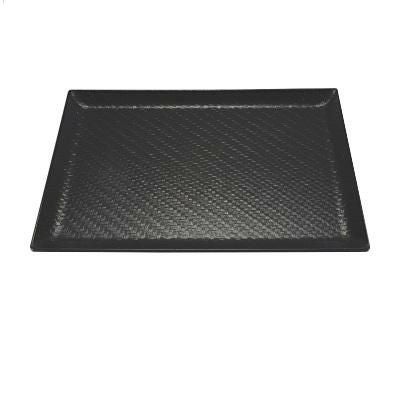 利休アジロ盆黒SL尺3 黒天朱