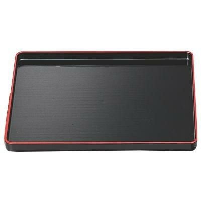 千筋長手盆黒天朱SL尺5 黒天朱