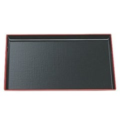 長角布目盆黒天朱SL尺4 黒天朱