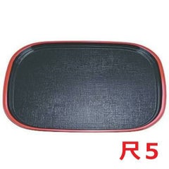 オーバル布目盆黒天朱SL尺5 黒天朱