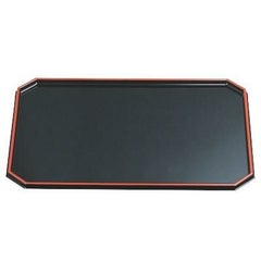 隅切長手盆黒天朱SL尺4 黒天朱