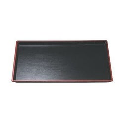 清流長手木目盆黒天朱SL尺1 黒天朱