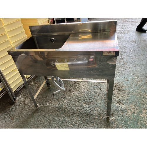 中古】一槽シンク 三方枠 水切り付き BGあり 幅900×奥行450×高さ800 中古】一槽シンク 三方枠 水切り付き BGあり 幅900×奥行450×高さ800