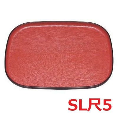 大寿木目小判盆朱天黒SL尺5 朱天黒