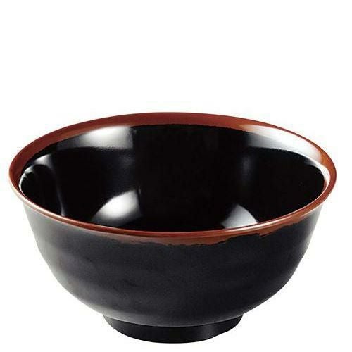 メラミン和食器 長次郎窯 羽反り丼 AN－60 大 B内黒