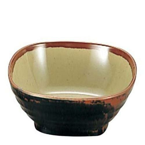 メラミン和食器 長次郎窯 角 小鉢 AN－50 G内若草
