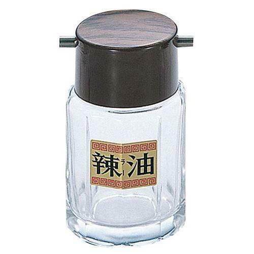 ＃21 木目 ラー油入れ ガラス製