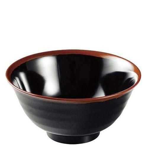 メラミン和食器 長次郎窯 羽反り丼 AN－59 小 B内黒