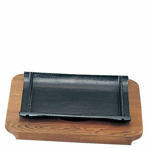 SN 鉄 和風ステーキ皿 焼杉 竹 21cm