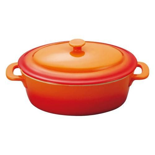 ソレイユ オーバルキャセロール S SO1813 オレンジ