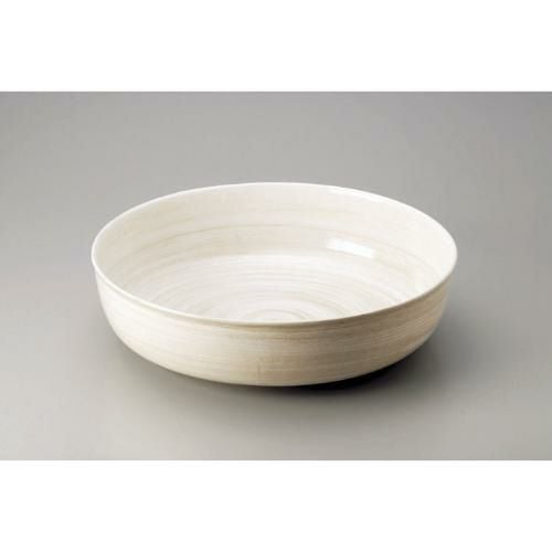 アルミ電磁用深型ドラ鉢 白刷毛目 尺2