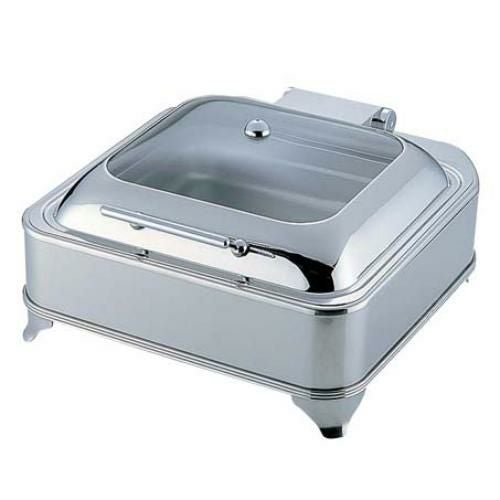 KINGO電気角チェーフィングディッシュ (ガラスカバータイプ)D202