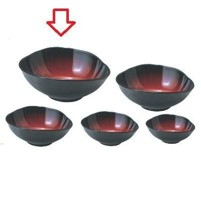 吉野鉢黒内朱ぼかしパール8寸