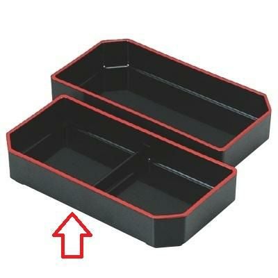 弁当箱 大徳寺弁当1/2仕切黒天朱 /業務用/新品/小物送料対象商品