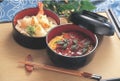 太呂花弁当黒はじき刷毛目内朱中子