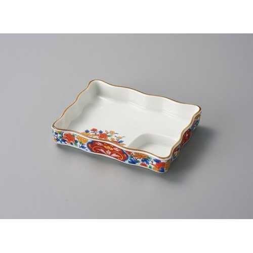 飾り皿 飾皿 黄地 小鳥 花文様 木箱付 黄花鳥波仕切皿/業務用/新品/小物送料対象商品 | 業務用食器非表示