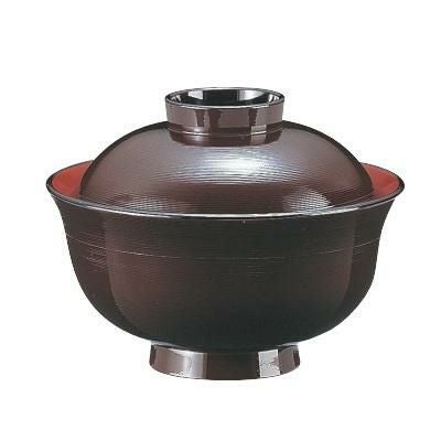 5寸千筋丼椀溜内朱