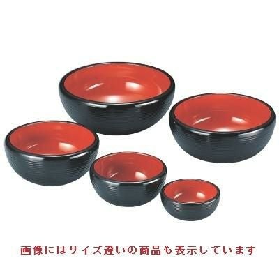 千筋ナツメ鉢黒内朱4寸