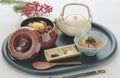 はつり亀甲丼本漆春慶塗(内黒)