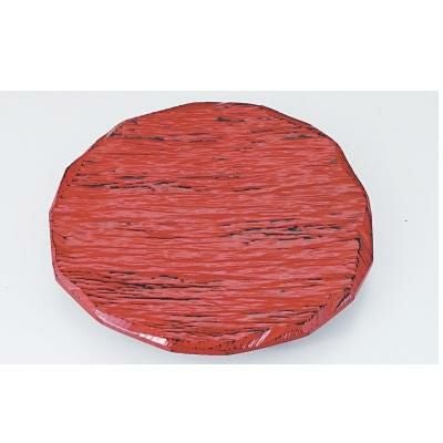 9.5寸東尋坊丸とんかつ皿根来漆塗