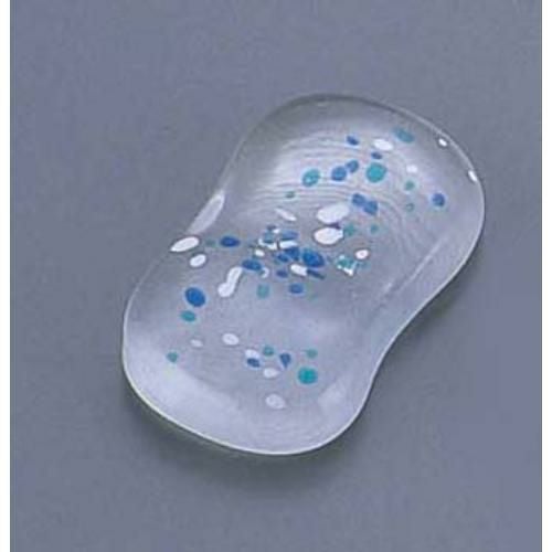 ガラス平枕型箸置 青 HM-SRB