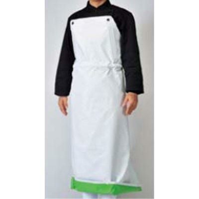 抗菌フィット前掛ガードロン L 白/緑