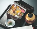 耐熱木目丼重溜内朱