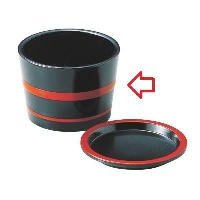 3.1寸桶型つゆ入黒朱ひも桶型つゆ入