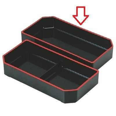弁当箱 大徳寺弁当1/2仕切黒天朱 /業務用/新品/小物送料対象商品