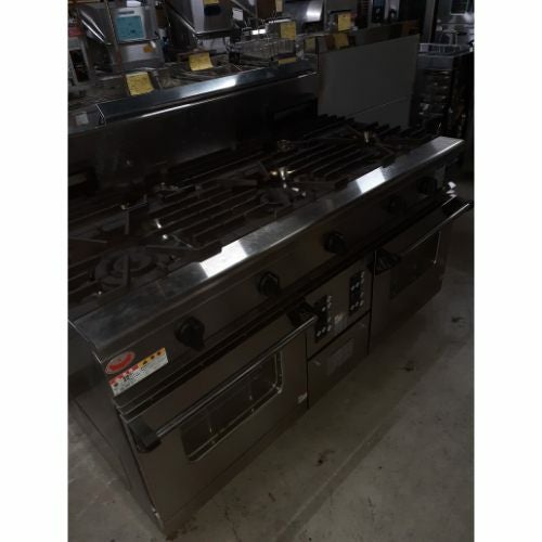 中古】ガスレンジ コンベクションオーブン付き 5口(内管) マルゼン