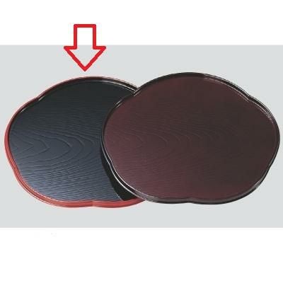 お盆 梅型盆 黒渕天朱8寸 /業務用食器/新品/小物送料対象商品 | 樹脂