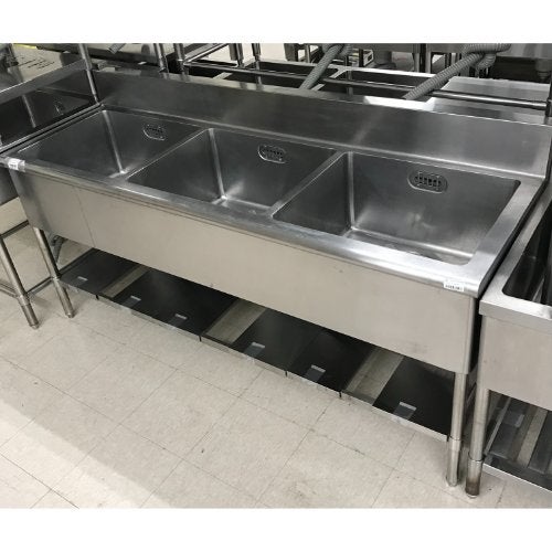 中古】三槽シンク BGあり 幅1800×奥行600×高さ800 【送料別途見積