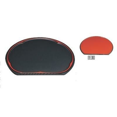 梅型半月両面盆黒タタキSL/朱天黒尺3