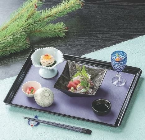 木瓜長角盆紫雲SL裏黒塗尺4 黒