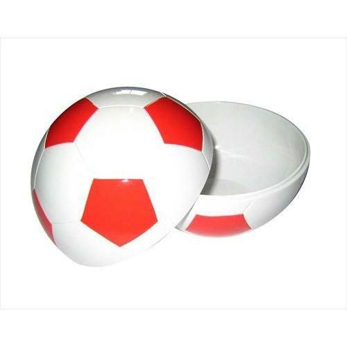 お子様ランチ皿 サッカーボール小(仕切なし)レッド