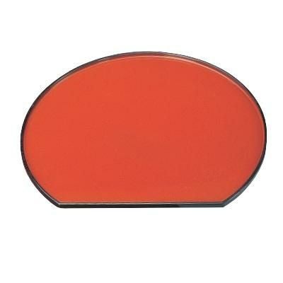 京型半月盆柿朱パール渕天黒尺1 朱パール渕黒