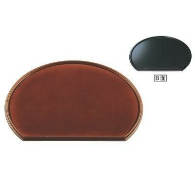 新半月両面盆漆調春慶塗/黒尺5